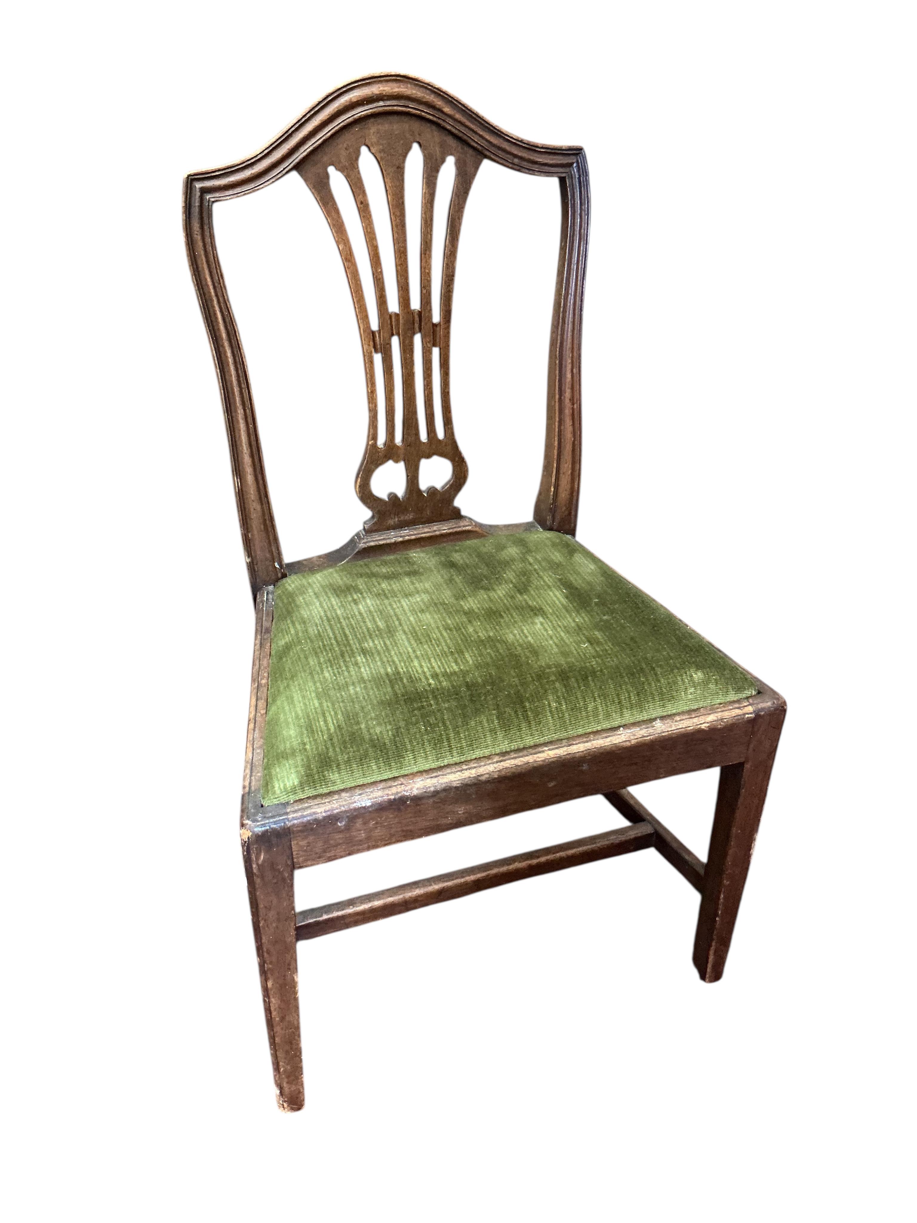 A George III style child's mahogany corner elbow chair, one other child's chair and a tripod wine table